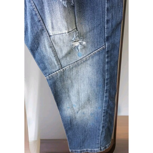 Lion Dynasty Women's Jeans Size 12 Slim Distressed Paint Made In Egypt Blue - Picture 5 of 14